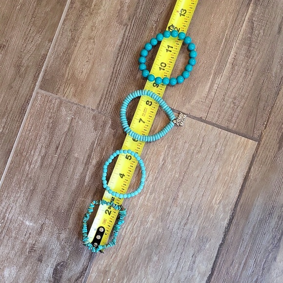 Army Mom Turquoise Stretchy Beaded Bracelets - Picture 3 of 3